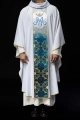 Ornat biały z haftowanym pasem - HAF HA7015-04 - Dewocjonalia P.H. Jakóbczak - Katolicki sklep liturgiczny i hurtownia
