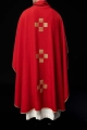 Ornat czerwony z haftowanymi krzyżami - HA7011-02 - HAF HA7011-02 - Dewocjonalia P.H. Jakóbczak - Katolicki sklep liturgiczny i hurtownia
