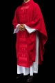 Ornat czerwony z haftowanymi krzyżami - HA7032-02 - HAF HA7032-02 - Dewocjonalia P.H. Jakóbczak - Katolicki sklep liturgiczny i hurtownia
