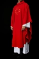 Ornat czerwony z haftowanym krzyżem - HA7035-02 - HAF HA7035-02 - Dewocjonalia P.H. Jakóbczak - Katolicki sklep liturgiczny i hurtownia