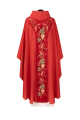 Ornat czerwony z aksamitnym pasem i haftem IHS - KDT/7050/02/53/PA - HAF KDT/7050/02/53/PA - Dewocjonalia P.H. Jakóbczak - Katolicki sklep liturgiczny i hurtownia