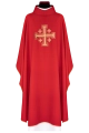 Ornat czerwony z haftowanym krzyżem - KDT/7146/02/12 - HAF KDT/7146/02/12 - Dewocjonalia P.H. Jakóbczak - Katolicki sklep liturgiczny i hurtownia
