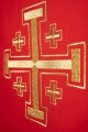 Ornat czerwony z haftowanym krzyżem - KDT/7146/02/12 - HAF KDT/7146/02/12 - Dewocjonalia P.H. Jakóbczak - Katolicki sklep liturgiczny i hurtownia