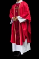 Ornat czerwony z haftowanym pasem z motywem krzyża - KOA/007/02/98 - HAF KOA/007/02/98 - Dewocjonalia P.H. Jakóbczak - Katolicki sklep liturgiczny i hurtownia