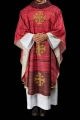 Ornat czerwony z nadrukiem krzyża jerozolimskiego - KOD/7001/02/40 - HAF KOD/7001/02/40 - Dewocjonalia P.H. Jakóbczak - Katolicki sklep liturgiczny i hurtownia