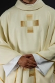 Ornat ecru z haftowanymi krzyżami - HA7011-05 - HAF HA7011-05 - Dewocjonalia P.H. Jakóbczak - Katolicki sklep liturgiczny i hurtownia