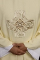 Ornat ecru z haftowanym krzyżem - HA7035-05 - HAF HA7035-05 - Dewocjonalia P.H. Jakóbczak - Katolicki sklep liturgiczny i hurtownia