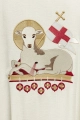 Ornat ecru z haftem Baranka Bożego i IHS - KDT/7049/05/49 - HAF KDT/7049/05/49 - Dewocjonalia P.H. Jakóbczak - Katolicki sklep liturgiczny i hurtownia