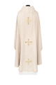 Ornat ecru z aksamitnym pasem i haftowanymi krzyżami - KDT/7054/05/70 - HAF KDT/7054/05/70 - Dewocjonalia P.H. Jakóbczak - Katolicki sklep liturgiczny i hurtownia