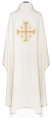 Ornat ecru z haftowanym krzyżem - KDT/7146/05/12 - HAF KDT/7146/05/12 - Dewocjonalia P.H. Jakóbczak - Katolicki sklep liturgiczny i hurtownia