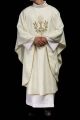 Ornat ecru z haftem kielicha i hostii na tkaninie żakardowej - KOA/002/05/98 - HAF KOA/002/05/98 - Dewocjonalia P.H. Jakóbczak - Katolicki sklep liturgiczny i hurtownia