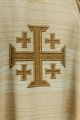 Ornat ecru z nadrukiem krzyża jerozolimskiego - KOD/7001/05/40 - HAF KOD/7001/05/40 - Dewocjonalia P.H. Jakóbczak - Katolicki sklep liturgiczny i hurtownia