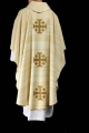 Ornat ecru z nadrukiem krzyża jerozolimskiego - KOD/7001/05/40 - HAF KOD/7001/05/40 - Dewocjonalia P.H. Jakóbczak - Katolicki sklep liturgiczny i hurtownia