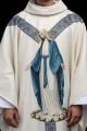 Ornat ecru z nadrukiem Niepokalanego Poczęcia - KOD/7006/05/40 - HAF KOD/7006/05/40 - Dewocjonalia P.H. Jakóbczak - Katolicki sklep liturgiczny i hurtownia