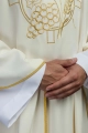 Ornat ecru z haftem kłosów zboża i krzyża - S-7054-05-53 - HAF S-7054-05-53 - Dewocjonalia P.H. Jakóbczak - Katolicki sklep liturgiczny i hurtownia
