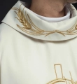 Ornat ecru z haftem kłosów zboża i krzyża - S-7054-05-53 - HAF S-7054-05-53 - Dewocjonalia P.H. Jakóbczak - Katolicki sklep liturgiczny i hurtownia