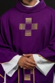 Ornat fioletowy z haftowanymi krzyżami - HA7011-03 - HAF HA7011-03 - Dewocjonalia P.H. Jakóbczak - Katolicki sklep liturgiczny i hurtownia
