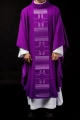 Ornat fioletowy z haftowanymi krzyżami - HA7032-03 - HAF HA7032-03 - Dewocjonalia P.H. Jakóbczak - Katolicki sklep liturgiczny i hurtownia
