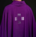 Ornat fioletowy z haftowanymi krzyżami - HA7033-03 - HAF HA7033-03 - Dewocjonalia P.H. Jakóbczak - Katolicki sklep liturgiczny i hurtownia