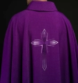 Ornat fioletowy z haftowanym krzyżem - HA7034-03 - HAF HA7034-03 - Dewocjonalia P.H. Jakóbczak - Katolicki sklep liturgiczny i hurtownia