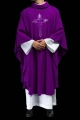 Ornat fioletowy z haftowanym krzyżem - HA7034-03 - HAF HA7034-03 - Dewocjonalia P.H. Jakóbczak - Katolicki sklep liturgiczny i hurtownia