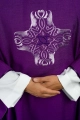 Ornat fioletowy z haftowanym krzyżem - HA7035-03 - HAF HA7035-03 - Dewocjonalia P.H. Jakóbczak - Katolicki sklep liturgiczny i hurtownia