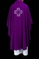 Ornat fioletowy z haftowanym krzyżem - HA7035-03 - HAF HA7035-03 - Dewocjonalia P.H. Jakóbczak - Katolicki sklep liturgiczny i hurtownia