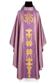 Ornat fioletowy z haftowanym pasem z monogramem IHS - KDT/7001/03/54 - HAF KDT/7001/03/54 - Dewocjonalia P.H. Jakóbczak - Katolicki sklep liturgiczny i hurtownia