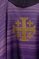 Ornat fioletowy z nadrukiem krzyża jerozolimskiego - KOD/7001/03/40 - HAF KOD/7001/03/40 - Dewocjonalia P.H. Jakóbczak - Katolicki sklep liturgiczny i hurtownia