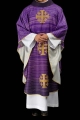 Ornat fioletowy z nadrukiem krzyża jerozolimskiego - KOD/7001/03/40 - HAF KOD/7001/03/40 - Dewocjonalia P.H. Jakóbczak - Katolicki sklep liturgiczny i hurtownia