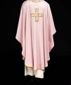 Ornat różowy z haftowanym krzyżem - S-7061-08-53 - HAF S-7061-08-53 - Dewocjonalia P.H. Jakóbczak - Katolicki sklep liturgiczny i hurtownia