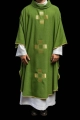 Ornat zielony z haftowanymi krzyżami - HA7011-01 - HAF HA7011-01 - Dewocjonalia P.H. Jakóbczak - Katolicki sklep liturgiczny i hurtownia