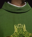 Ornat zielony z haftowanym krzyżem - HA7035-01 - HAF HA7035-01 - Dewocjonalia P.H. Jakóbczak - Katolicki sklep liturgiczny i hurtownia