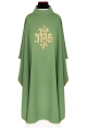 Ornat zielony z haftem IHS - KDT/7047/01/12 - HAF KDT/7047/01/12 - Dewocjonalia P.H. Jakóbczak - Katolicki sklep liturgiczny i hurtownia