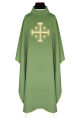 Ornat zielony z haftowanym krzyżem - KDT/7146/01/12 - HAF KDT/7146/01/12 - Dewocjonalia P.H. Jakóbczak - Katolicki sklep liturgiczny i hurtownia