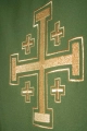 Ornat zielony z haftowanym krzyżem - KDT/7146/01/12 - HAF KDT/7146/01/12 - Dewocjonalia P.H. Jakóbczak - Katolicki sklep liturgiczny i hurtownia