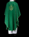 Ornat zielony z haftem kielicha i hostii na tkaninie żakardowej - KOA/002/01/98 - HAF KOA/002/01/98 - Dewocjonalia P.H. Jakóbczak - Katolicki sklep liturgiczny i hurtownia