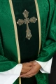 Ornat zielony z haftowanym pasem z motywem krzyża - KOA/007/01/98 - HAF KOA/007/01/98 - Dewocjonalia P.H. Jakóbczak - Katolicki sklep liturgiczny i hurtownia