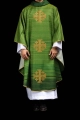 Ornat zielony z nadrukiem krzyża jerozolimskiego - KOD/7001/01/40 - HAF KOD/7001/01/40 - Dewocjonalia P.H. Jakóbczak - Katolicki sklep liturgiczny i hurtownia