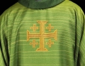 Ornat zielony z nadrukiem krzyża jerozolimskiego - KOD/7001/01/40 - HAF KOD/7001/01/40 - Dewocjonalia P.H. Jakóbczak - Katolicki sklep liturgiczny i hurtownia