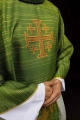 Ornat zielony z nadrukiem krzyża jerozolimskiego - KOD/7001/01/40 - HAF KOD/7001/01/40 - Dewocjonalia P.H. Jakóbczak - Katolicki sklep liturgiczny i hurtownia