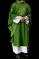 Ornat zielony z haftem kłosów zboża i krzyża - S-7054-01-53 - HAF S-7054-01-53 - Dewocjonalia P.H. Jakóbczak - Katolicki sklep liturgiczny i hurtownia