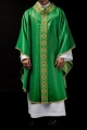 Ornat zielony z haftowanym pasem z motywem krzyża - S-7056-01-54 - HAF S-7056-01-54 - Dewocjonalia P.H. Jakóbczak - Katolicki sklep liturgiczny i hurtownia