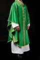 Ornat zielony z haftowanym pasem z motywem krzyża - S-7056-01-54 - HAF S-7056-01-54 - Dewocjonalia P.H. Jakóbczak - Katolicki sklep liturgiczny i hurtownia