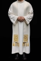 Stuła kapłańska ecru z haftowanym krzyżem - LE/2012/05 - HAF LE/2012/05 - Dewocjonalia P.H. Jakóbczak - Katolicki sklep liturgiczny i hurtownia