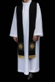 Aksamitna stuła kapłańska czarna z haftowanym krzyżem - LE/2029/07 - HAF LE/2029/07 - Dewocjonalia P.H. Jakóbczak - Katolicki sklep liturgiczny i hurtownia