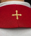 Aksamitna stuła kapłańska czerwona z haftowanym krzyżem - LE/2029/02 - HAF LE/2029/02 - Dewocjonalia P.H. Jakóbczak - Katolicki sklep liturgiczny i hurtownia