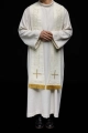 Stuła rzymska ecru z haftowanym krzyżem - HA2102-05 - HAF HA2102-05 - Dewocjonalia P.H. Jakóbczak - Katolicki sklep liturgiczny i hurtownia