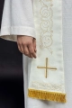 Stuła rzymska ecru z haftowanym krzyżem - HA2102-05 - HAF HA2102-05 - Dewocjonalia P.H. Jakóbczak - Katolicki sklep liturgiczny i hurtownia