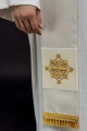 Aksamitna stuła kapłańska ecru z haftowanym krzyżem - LE/2029/05 - HAF LE/2029/05 - Dewocjonalia P.H. Jakóbczak - Katolicki sklep liturgiczny i hurtownia